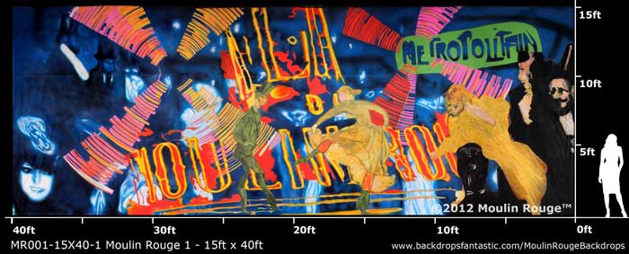 Backdrop MR 001-15X40-1 Moulin Rouge 1- 15ft x 40ft
