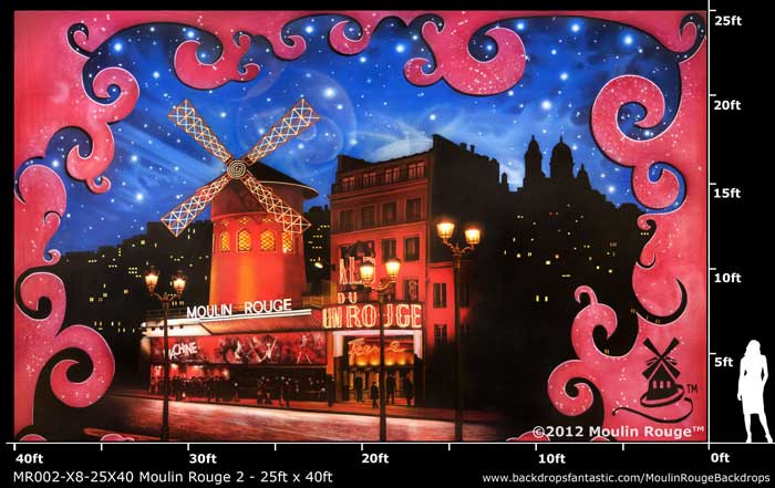Backdrop MR 002-X8-25X40 Moulin Rouge 2 - 25ft x 40ft